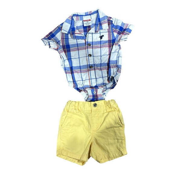 Wrangler Other - Wrangler 9Mo Collared onsie with shorts to match.